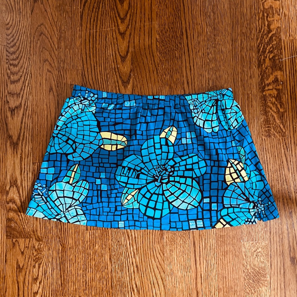 Lilly Pulitzer Blue/Green Swim Skirt Sz S